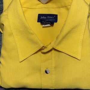 Chemise Coupe-vent Vintage John Blair Homme – 3XL Bleu, Fermeture Intégrale, Manches Courtes, Années 80/90